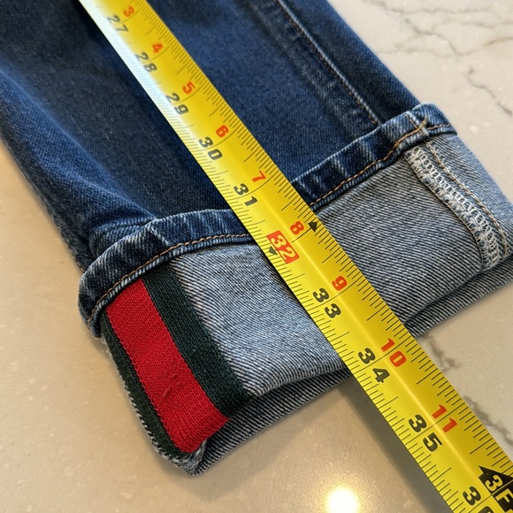 100% authentic Gucci Jeans 👖with Gucci red and green trim on cuffs - Picture 12 of 14